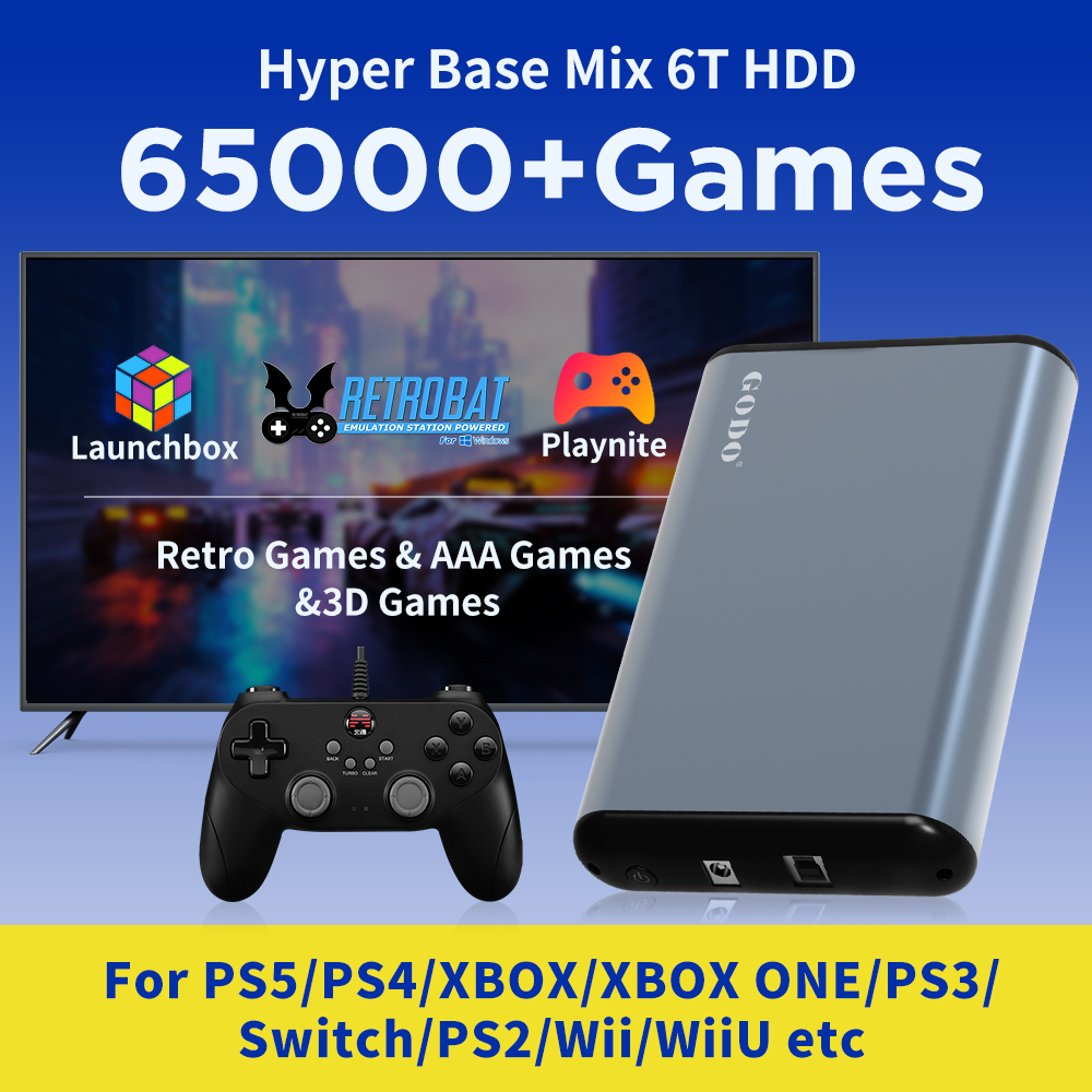 Retro Gaming Ps3 - JMachen 6TB 휴대용 게임용 HDD 시스템