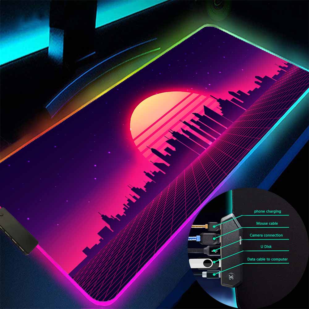 Retro Gaming Hub - 레트로 게임용 마우스 패드, LED 라이트,