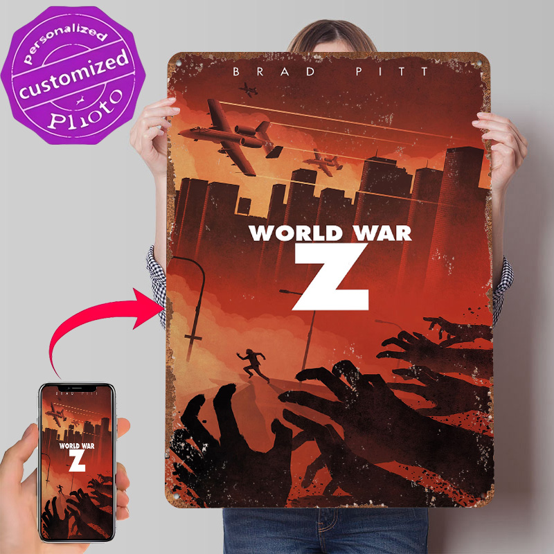World Of Retro Gaming - World War Z 대체 금속 포스터