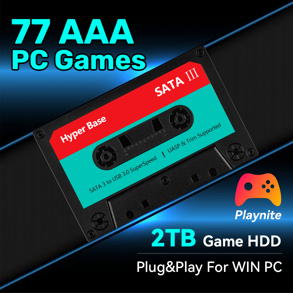 Retro Gaming Ps3 - 2TB 게임 하드 드라이브, 77개의 AAA