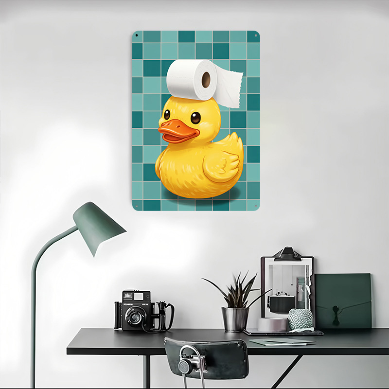 화장지 모자를 쓴 오리 프린트 포스터 맞춤형 레트로 벽 - Retro Gaming Wallpaper 리뷰 및 가격