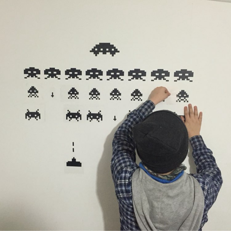 게이머 비닐 스티커 SPACE INVADERS 비디오  - Retro Gaming Wallpaper 리뷰 및 가격