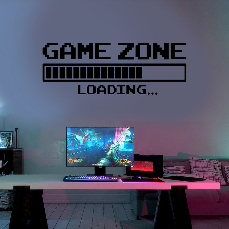 게임 존 레트로 로딩 월 아트 스티커, 게이머 비닐 데 - Retro Gaming Wallpaper 리뷰 및 가격