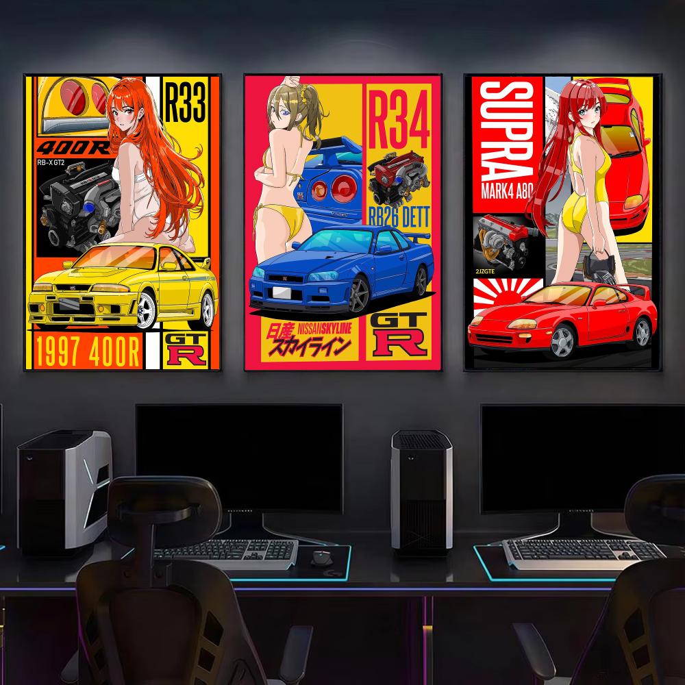 레트로 JDM 자동차 문화 포스터, 현대적인 미적 감각 - Retro Gaming Wallpaper 리뷰 및 가격