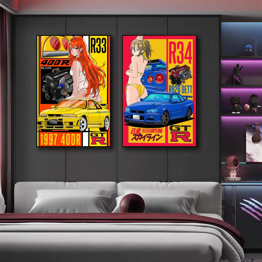 레트로 JDM 자동차 문화 포스터, 현대적인 미적 감각 - Retro Gaming Wallpaper 리뷰 및 가격